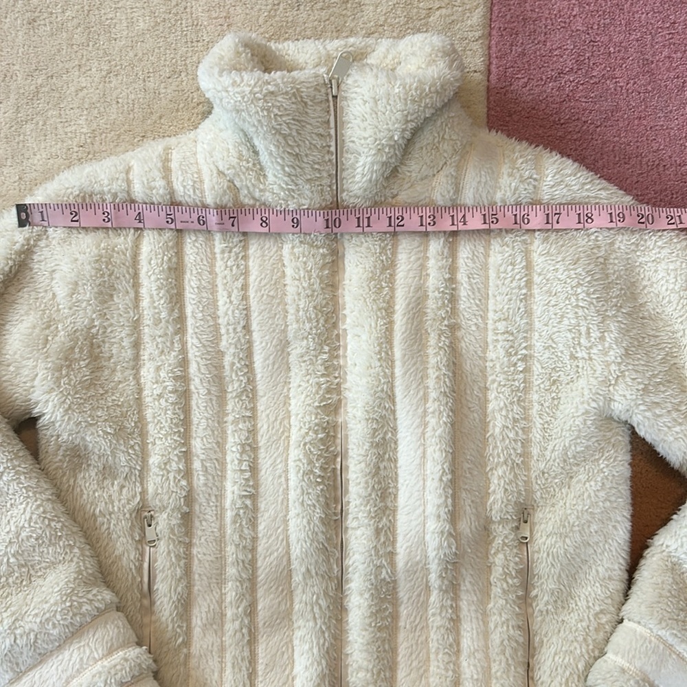 Athleta Willow Fleece Ivory Cozy Soft Full Zip Fuzzy Jacket Size XXS - Picture 5 of 17